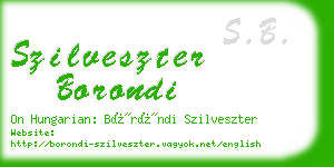 szilveszter borondi business card